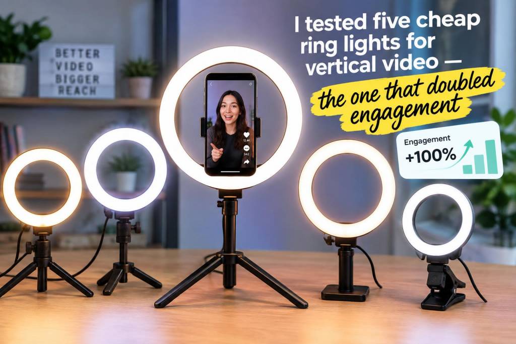 I tested five cheap ring lights for vertical video — the one that doubled engagement